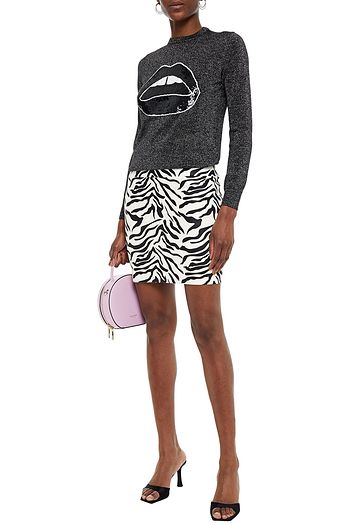 MARKUS LUPFER Mia sequin-embellished metallic cotton-blend sweater