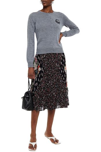 MARKUS LUPFER April sequin-embellished mélange merino wool cardigan