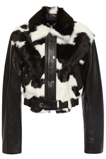 3.1 PHILLIP LIM Paneled printed calf hair and leather jacket