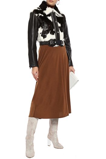 3.1 PHILLIP LIM Paneled printed calf hair and leather jacket
