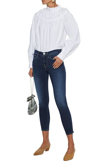 FRAME Le Skinny De Jeanne Crop faded mid-rise skinny jeans