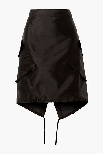 IOANNES Combat silk and cotton-blend dupioni skirt