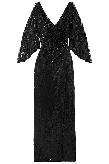 JENNY PACKHAM Wrap-effect cutout sequined tulle gown