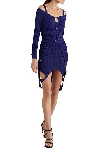 IOANNES Ribbed-knit mini dress