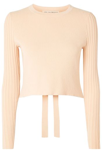 LIVE THE PROCESS Cropped cutout ribbed-knit sweater