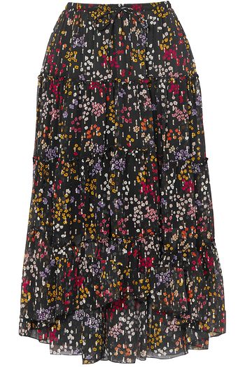SEE BY CHLOÉ Floral-print metallic fil coupé silk-georgette midi skirt