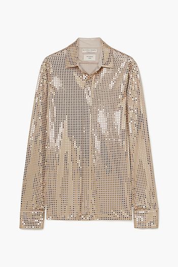 BOTTEGA VENETA Sequin-embellished satin-jersey shirt