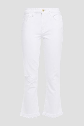 FRAME Le Crop Mini Boot distressed mid-rise bootcut jeans
