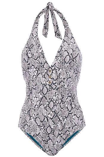 HEIDI KLEIN Mombasa snake-print halterneck swimsuit