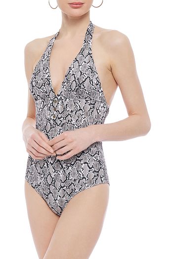 HEIDI KLEIN Mombasa snake-print halterneck swimsuit