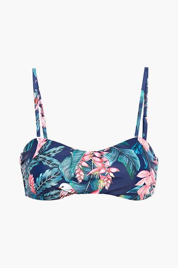 DUSKII Floral-print bandeau bikini top