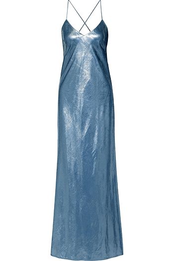 MICHELLE MASON Open-back metallic velvet gown