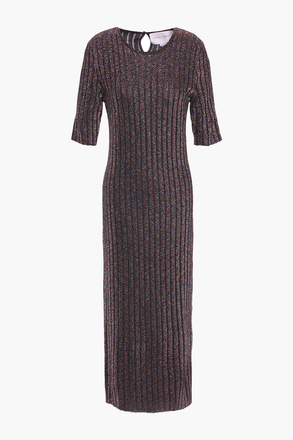 Woman Marled Metallic Ribbed-knit Midi Dress