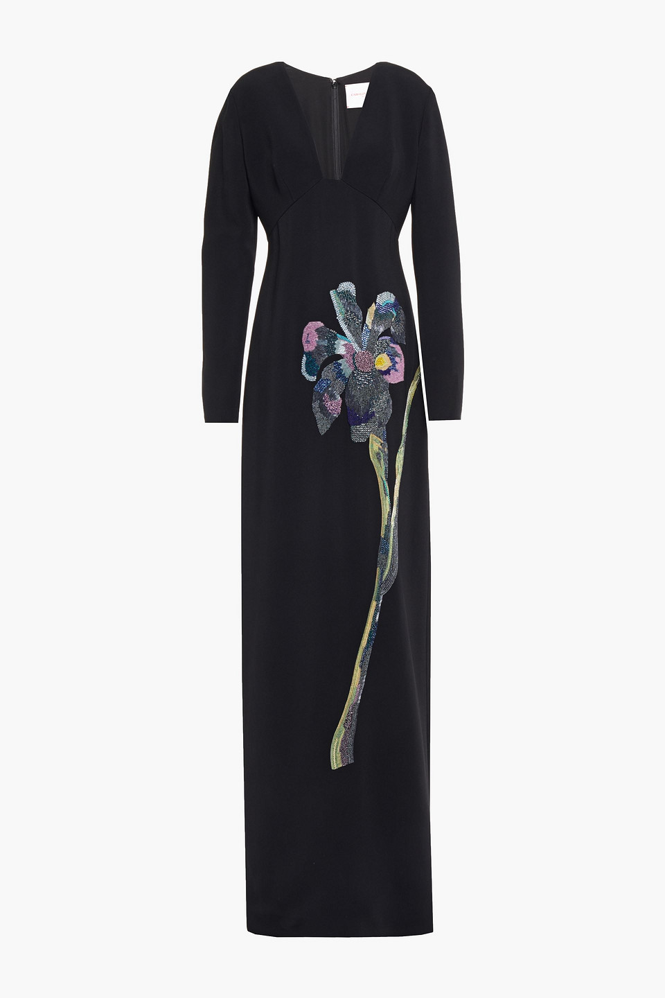 Woman Embellished Floral-print Crepe Gown