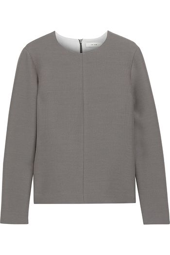 THE ROW Leo wool and silk-blend cady top