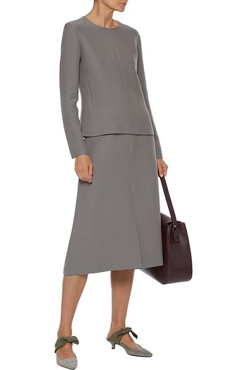 THE ROW Leo wool and silk-blend cady top