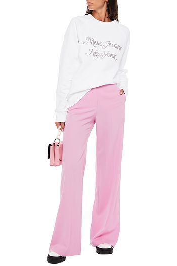 THE MARC JACOBS Crystal-embellished French cotton-terry sweatshirt