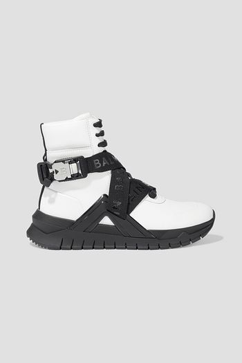 BALMAIN B-Troop High-Top-Sneakers aus Leder mit Monogrammdetail