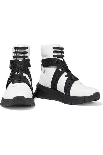 BALMAIN B-Troop High-Top-Sneakers aus Leder mit Monogrammdetail