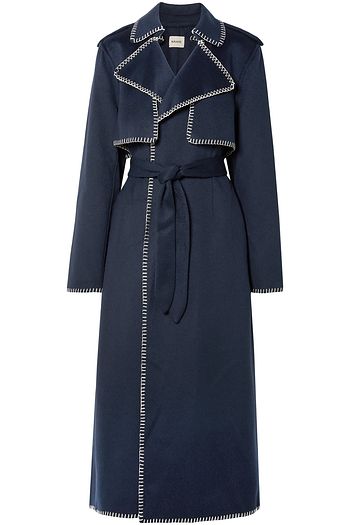 KHAITE Roman oversized whipstitched felt trench coat