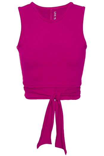 LIVE THE PROCESS Ballet cropped knotted stretch-Supplex top