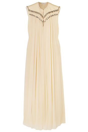 CHLOÉ Embellished frayed silk-georgette gown
