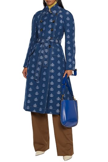 CHLOÉ Belted cotton-jacquard trench coat