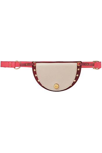SEE BY CHLOÉ Kriss eyelet-embellished color-block textured-leather belt bag