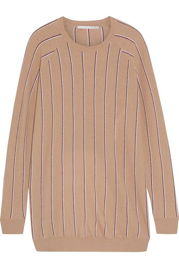 STELLA MCCARTNEY Asymmetrischer Wollpullover mit Streifen