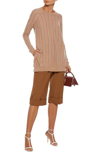 STELLA MCCARTNEY Asymmetrischer Wollpullover mit Streifen