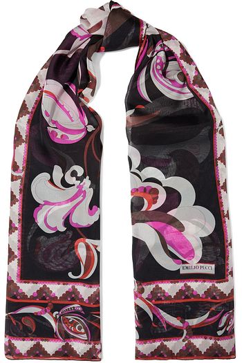 EMILIO PUCCI Printed silk-chiffon scarf