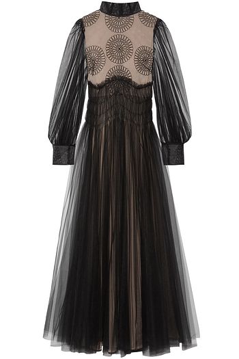VALENTINO Embellished silk tulle gown