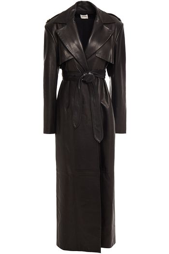 KHAITE Belted leather coat