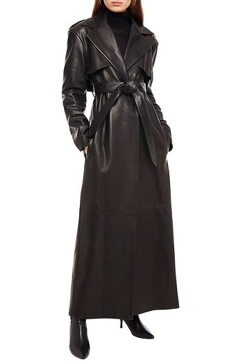 KHAITE Belted leather coat