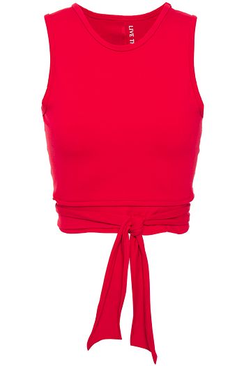 LIVE THE PROCESS Ballet cropped knotted stretch-Supplex top