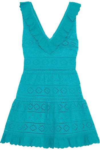 ALICE + OLIVIA Cantara ruffled broderie anglaise cotton mini dress