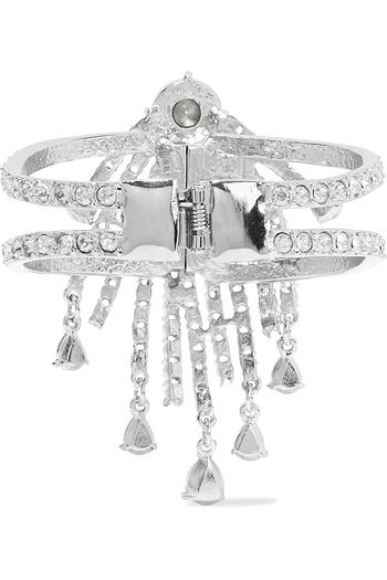 OSCAR DE LA RENTA Silver-tone crystal cuff