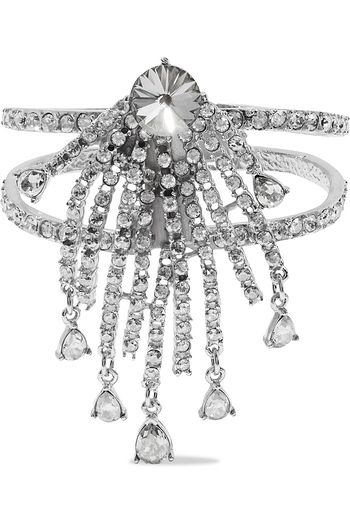OSCAR DE LA RENTA Silver-tone crystal cuff