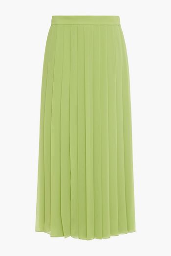 THE ROW Magda pleated crepe de chine midi skirt