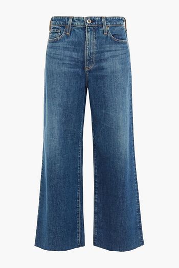 AG JEANS Cropped high-rise wide-leg jeans