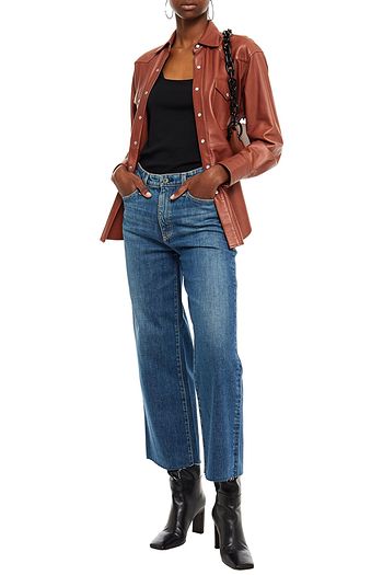 AG JEANS Cropped high-rise wide-leg jeans