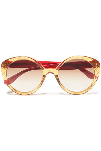 BOTTEGA VENETA Oval-frame printed acetate sunglasses