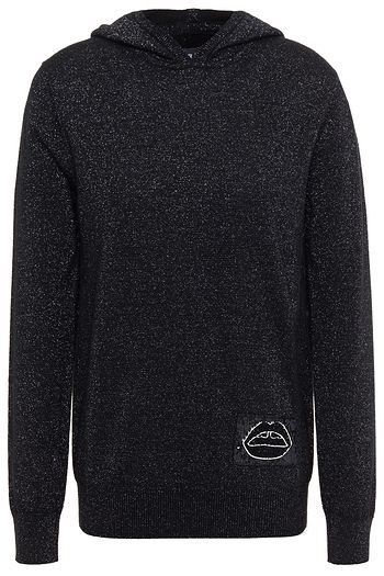 MARKUS LUPFER Mia Lip appliquéd metallic merino wool-blend hoodie