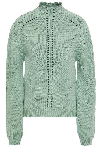 ALBERTA FERRETTI Pointelle-knit wool sweater
