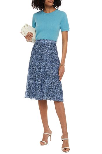 ALTUZARRA Printed cotton and silk-blend mousseline skirt