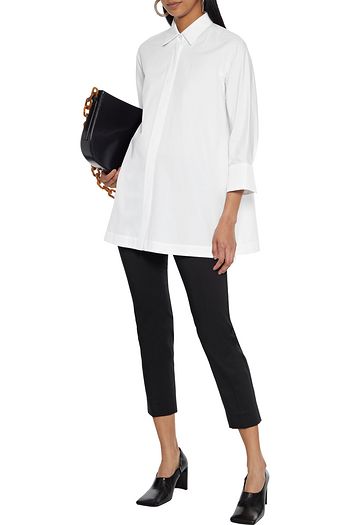 MAX MARA Luana cropped cotton-blend slim-leg pants