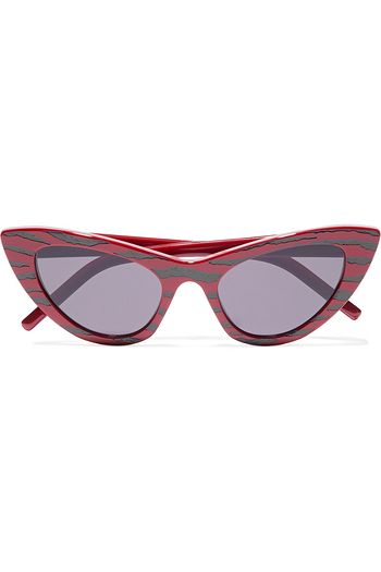 SAINT LAURENT Lily cat-eye tiger-print acetate sunglasses