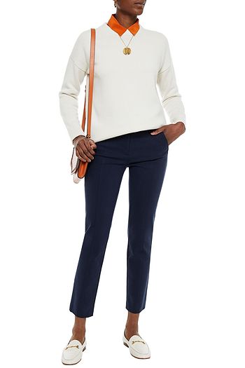 TORY BURCH Cotton-blend slim-leg pants