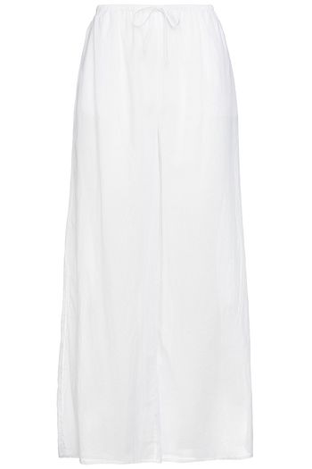 SKIN Bette cotton-voile wide-leg pants