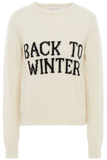 ALBERTA FERRETTI Intarsia cashmere and wool-blend sweater